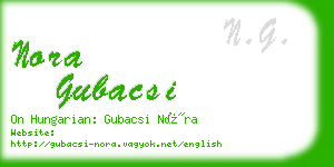 nora gubacsi business card